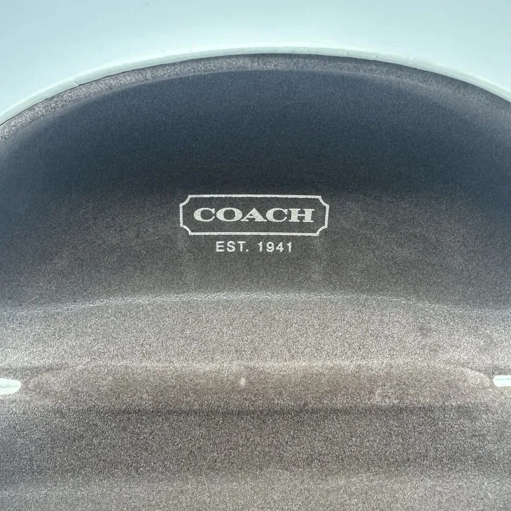 Coach Original White Logo Hard Sunglass Case Holder Sunglasses Microfiber Cloth